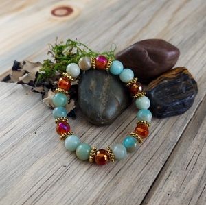 Amazonite and Carnelian Bracelet